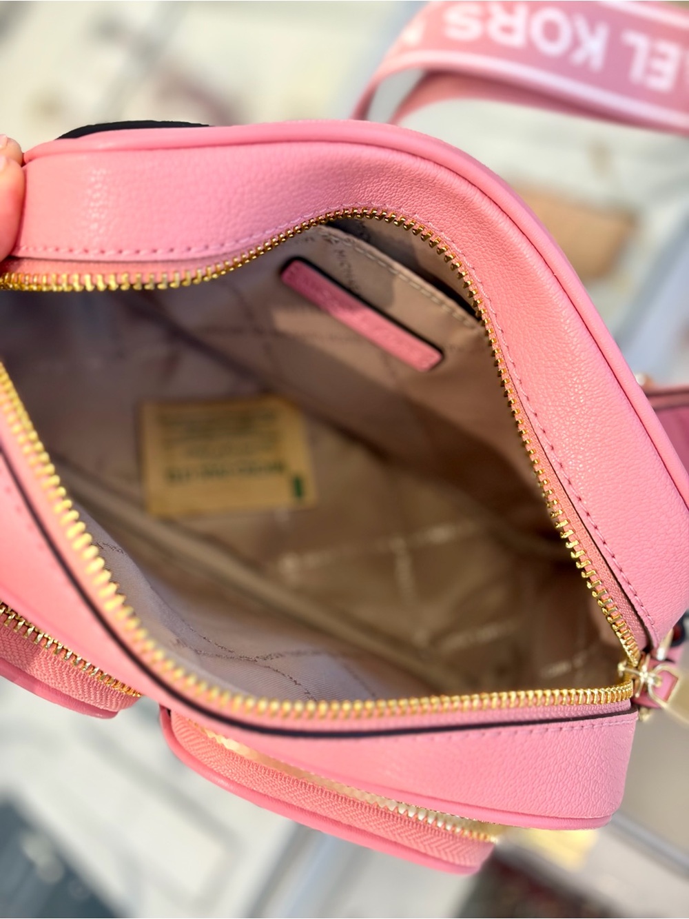 Michael Kors Pink Leather Crossbody Bag with Coin Case and Snap Pouch Carnation - Picture 5 of 14